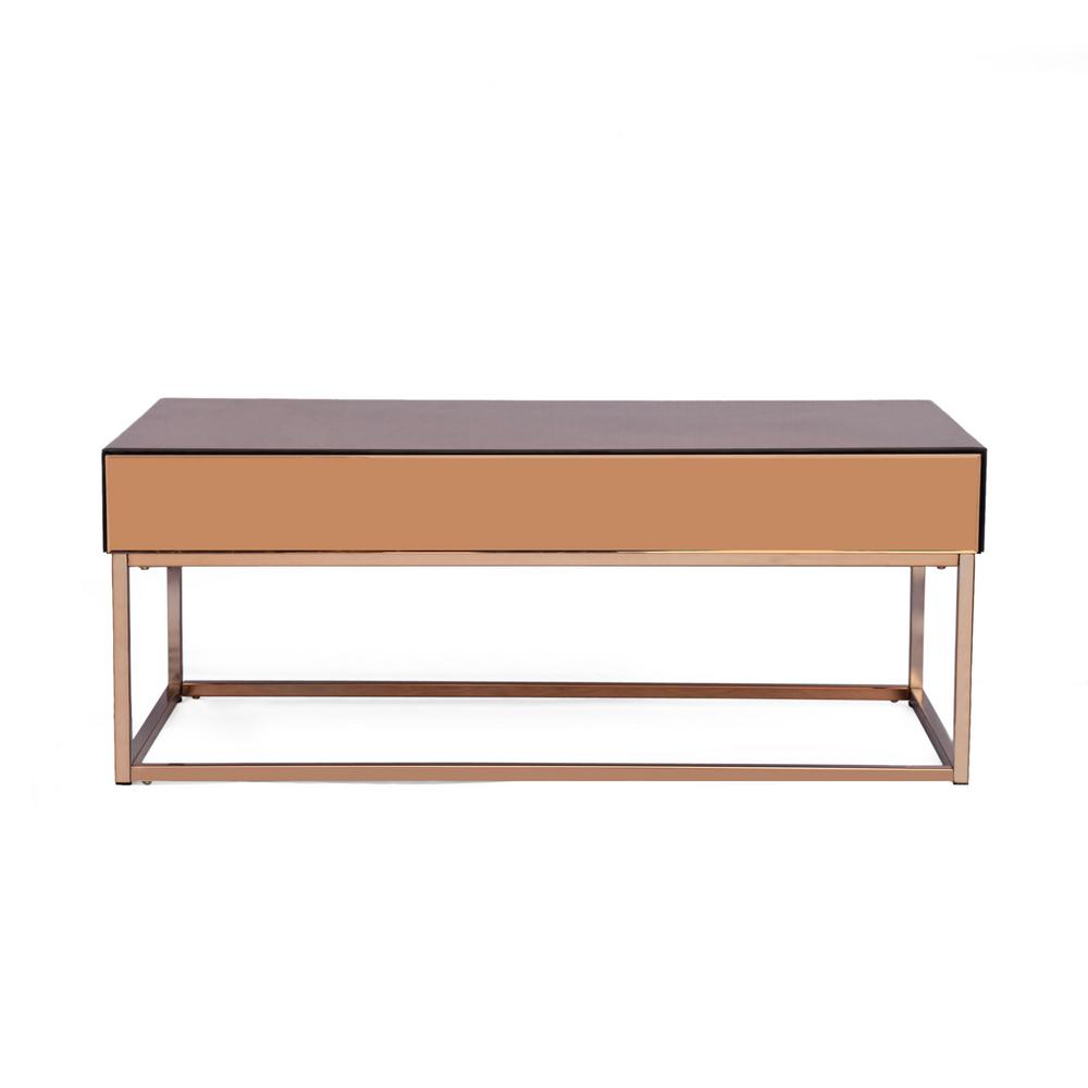 Noble House Helvetia Modern Mirrored Coffee Table With