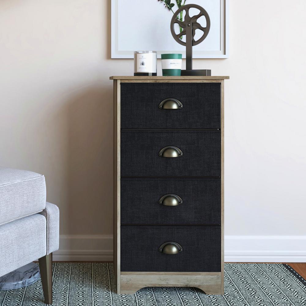 Nathan James Calvin 4Drawer Antique Dry Gray Oak Wood Dresser with