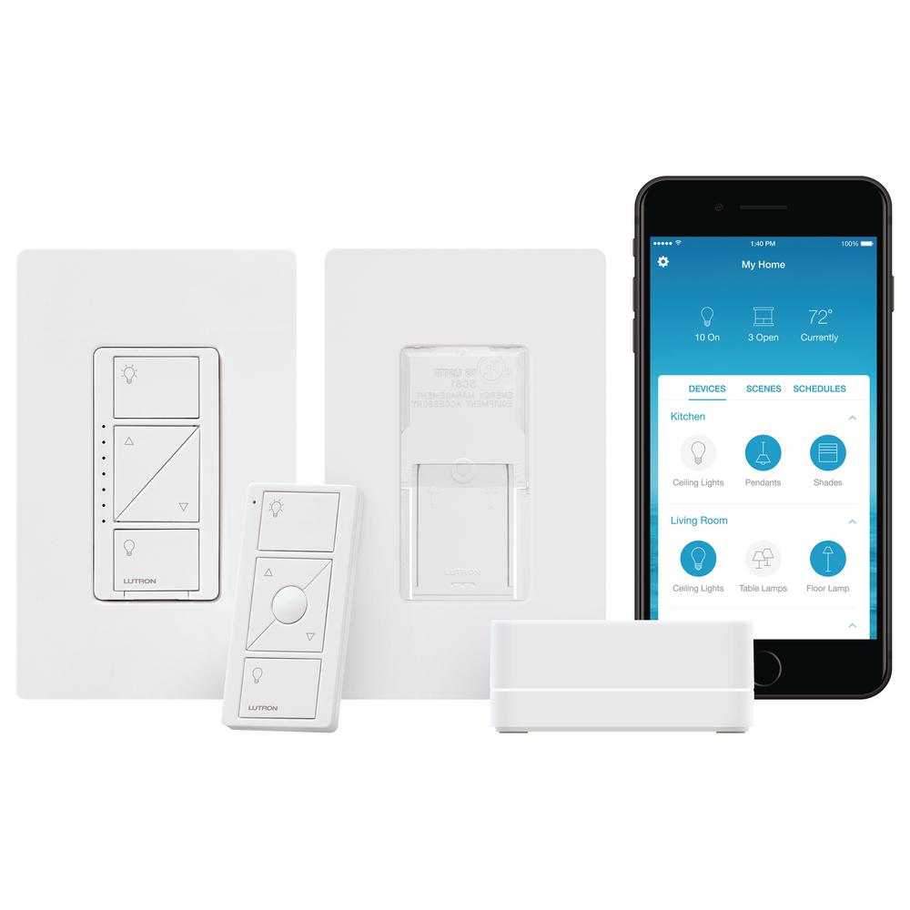 Lutron Caseta Wireless Smart Lighting Dimmer Switch and Pico Wall