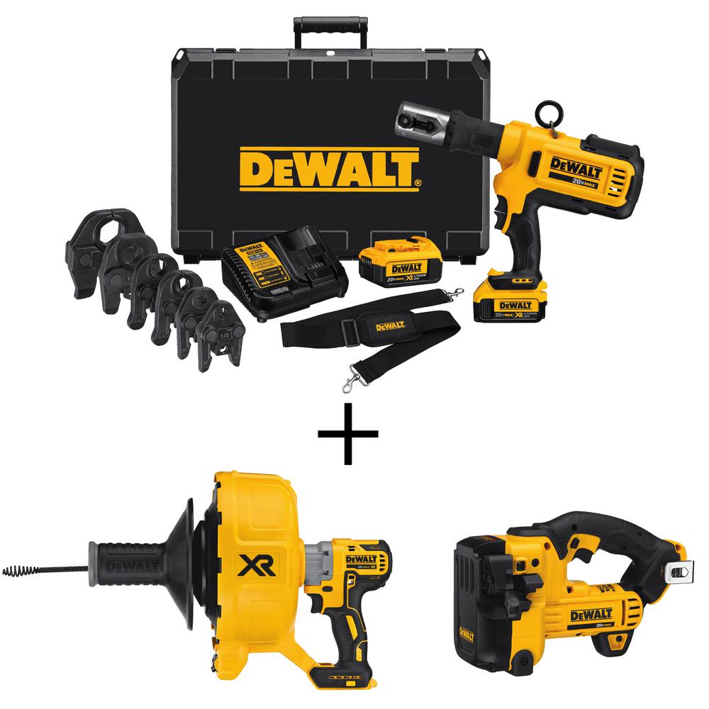 DEWALT 20Volt MAX LithiumIon Cordless Copper Pipe Crimper w/ (2) 20V