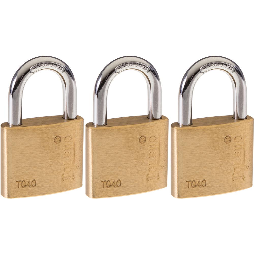 Toledo Fine Locks Brass Keyed Padlock (3Pack)TO40KA3 The Home Depot