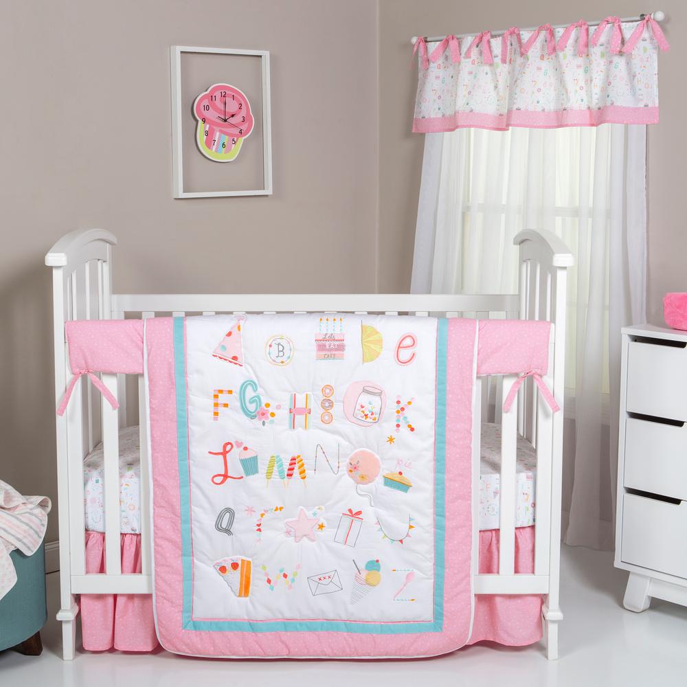 Trend Lab Alphabet Cake 4 Piece Crib Bedding Set 103029 The Home Depot Trend Lab Alphabet Cake 4 Piece Crib Bedding Set