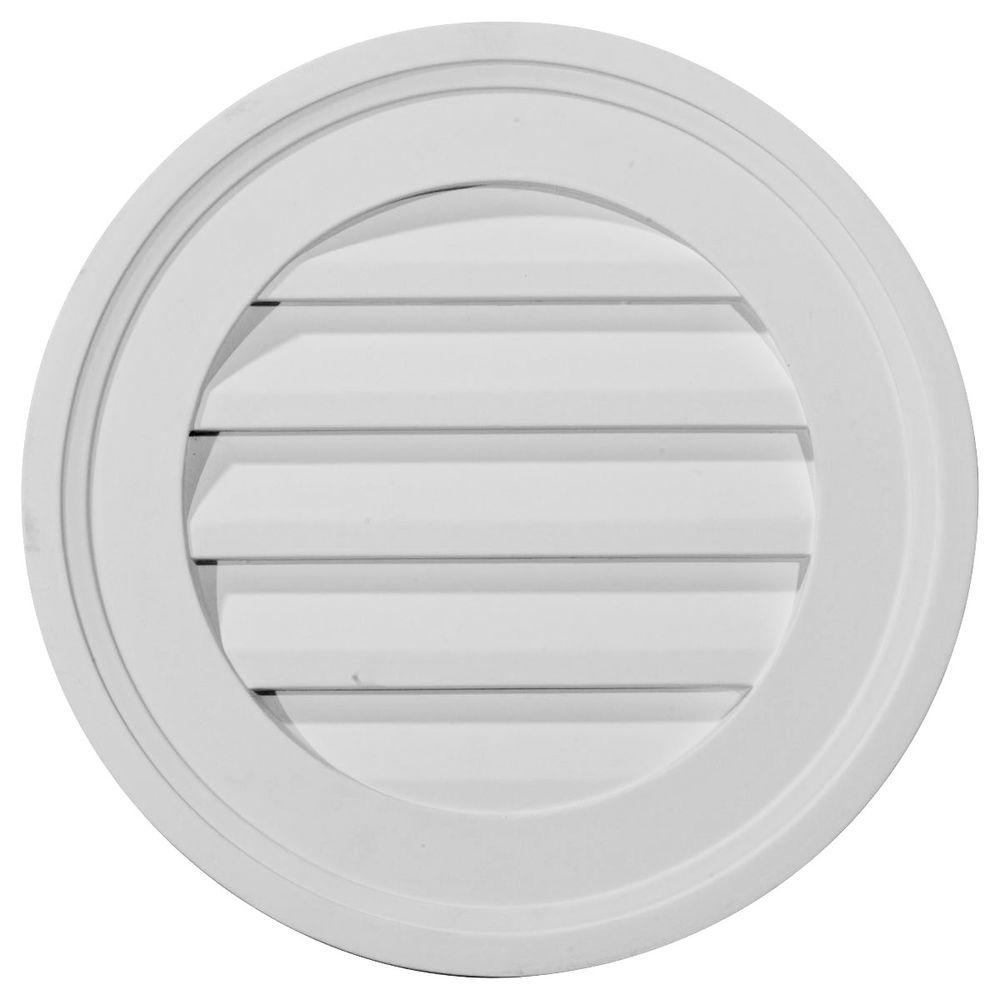 Functional Ekena Millwork GVRO24F 24-Inch W x 24-Inch H x 1 5//8-Inch P Round Gable Vent Louver
