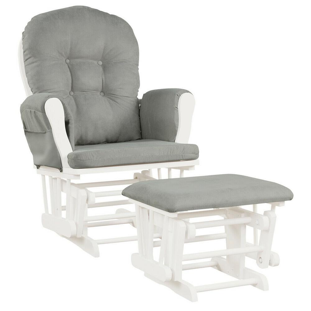 gray glider rocker with ottoman