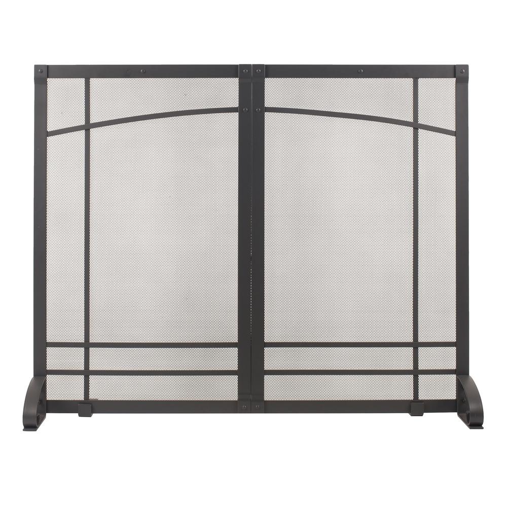 Pleasant Hearth Amherst Iron Black Steel Single Panel Fireplace