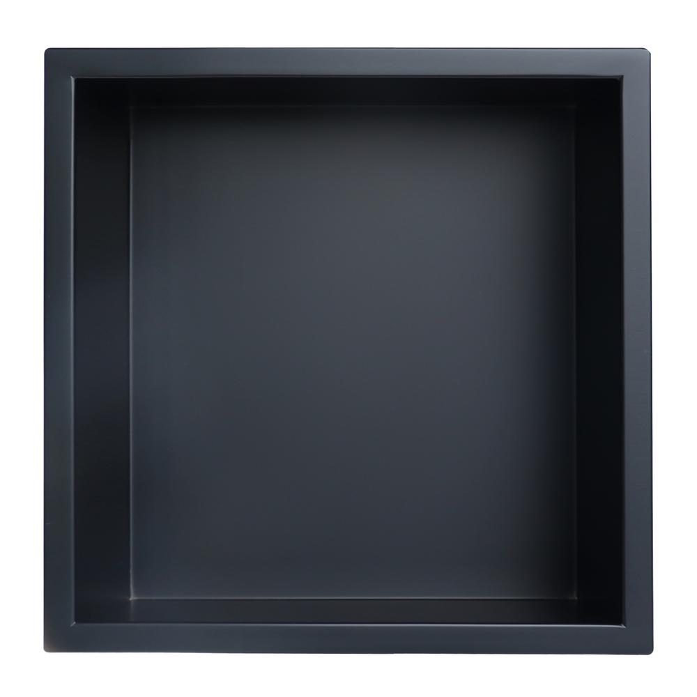 Jag Plumbing Products Showroom Series 12 In X Stainless Steel Shower Niche Matte Black