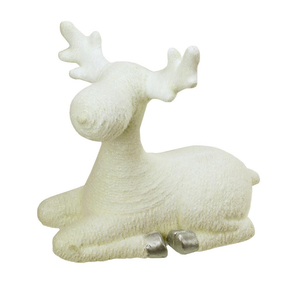 Northlight 14 In Decorative Creamy White Sitting Christmas Moose