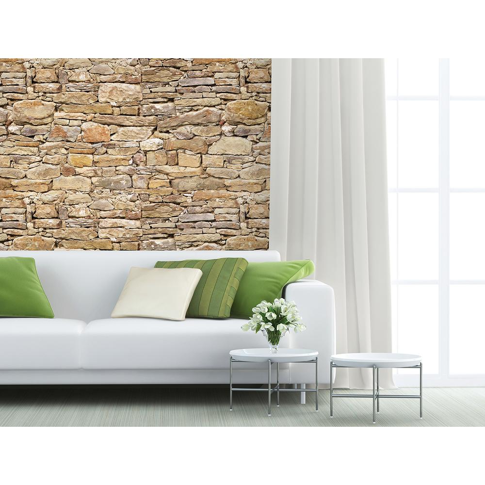 Komar 100 in. x 145 in. Stone Wall Mural8727 The Home Depot