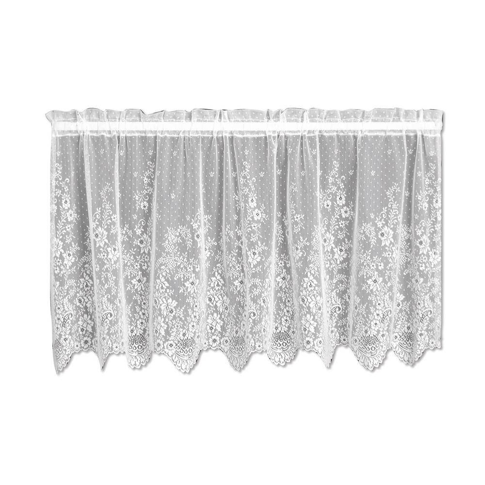 Heritage Lace Floret 30 in. L Polyester Valance Tier in White-6290W ...