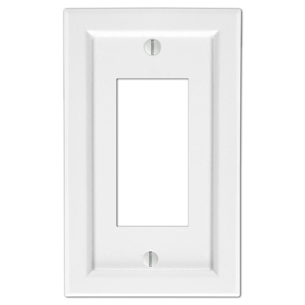 Hampton Bay Woodmore Wood 1Gang Decora Wall Plate, White200RWHB The