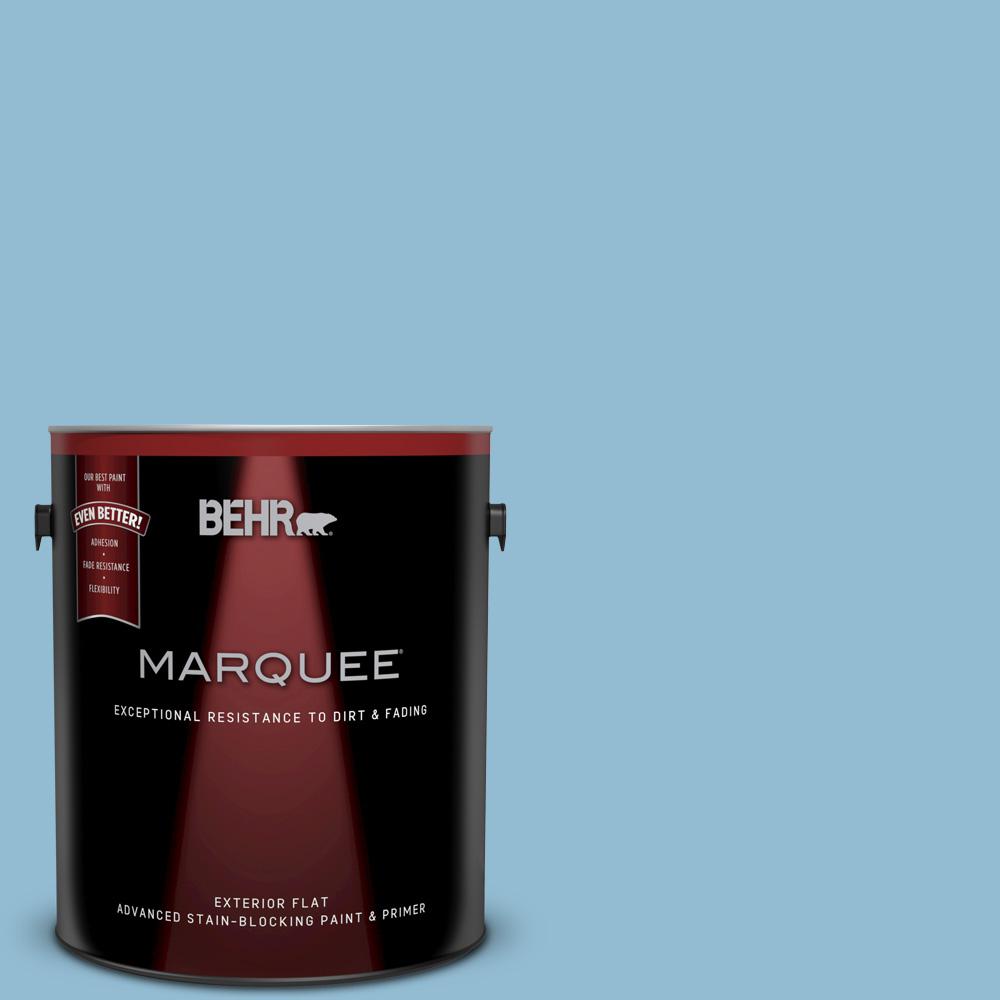 BEHR MARQUEE 1 Gal. #M500-3 Blue Chalk Color Flat Exterior Paint-445001 ...