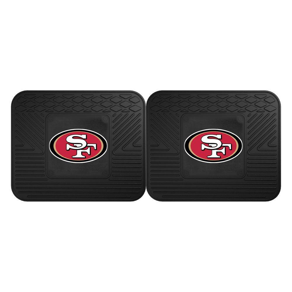 Fanmats Nfl San Francisco 49ers Black Heavy Duty 2 Piece 14 In X