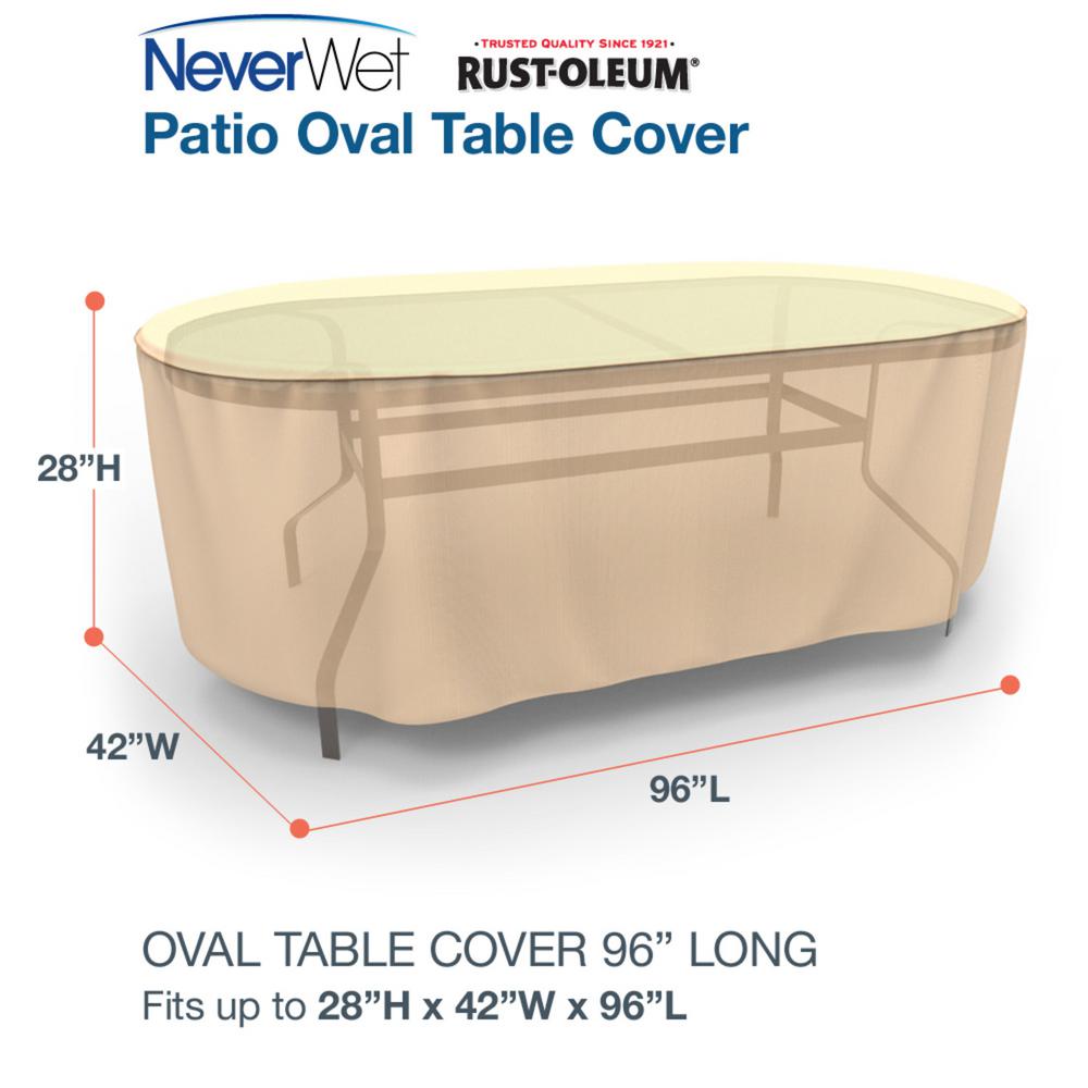 Budge Rust Oleum Neverwet X Large Tan Outdoor Oval Patio Table