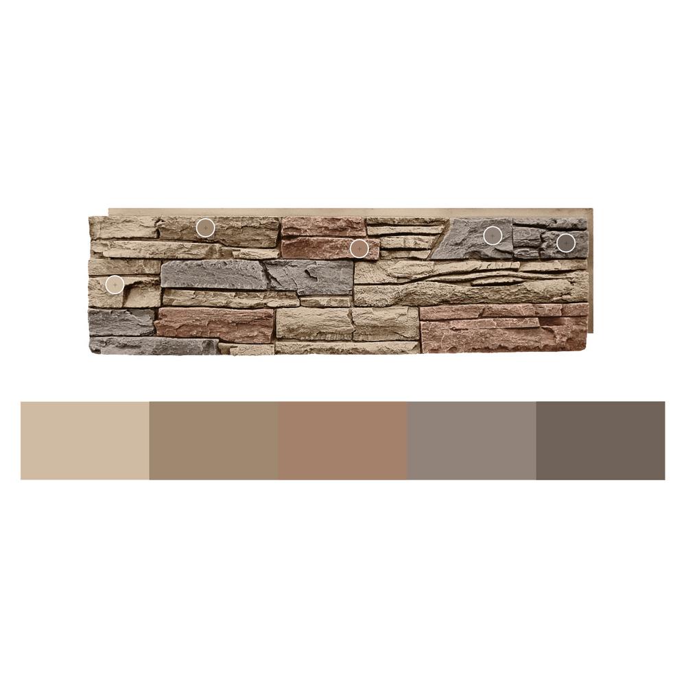Genstone Stacked Stone Desert Sunrise 12 In X 42 Faux Siding Panel G2ssdshp The Home Depot - Faux Stone Wall Panels Home Depot