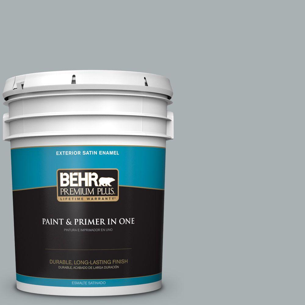 BEHR Premium Plus 5gal. 730F4 Flint Smoke Satin Enamel Exterior