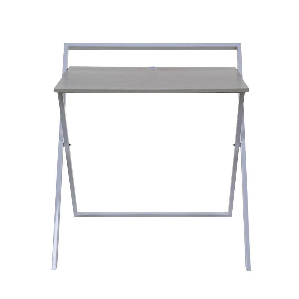 Onee No Embly Whitewashed Oak And White Folding Desk With No Embly Whitewashed Oak And White Folding Desk With Dual Usb Charger