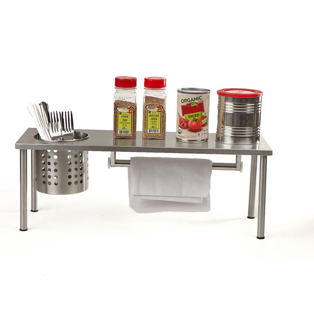 Mind Reader 1 Shelf Countertop E Rack Kitchen Storage Mind Reader 1 Shelf Countertop E Rack Kitchen Storage Organizer In Silver
