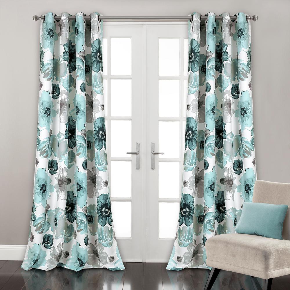 Machine Washable Indoor Lush Decor Curtains D Window 100 Polyester Window Panels In Blue