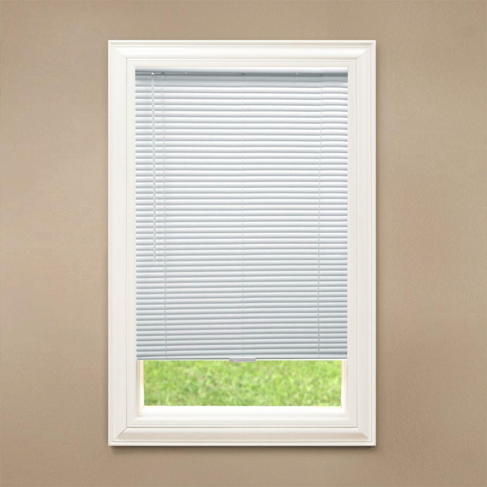 Hampton Bay White Cordless 1 In Room Darkening Vinyl Blind 66 In W X   White Hampton Bay Vinyl Mini Blinds 10793478258468 64 1000 