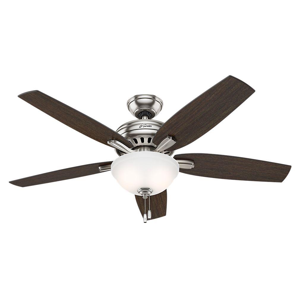 Hunter Fan 52 inch Contemporary Brushed Nickel Ceiling Fan w/ Light Kit & Remote
