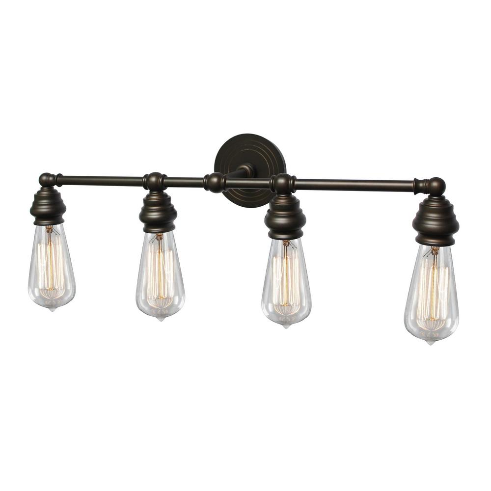 Y Decor Bronze Vanity Lighting The Home Depot Tiffany 4 Light Oil Rubbed Bronze Bath