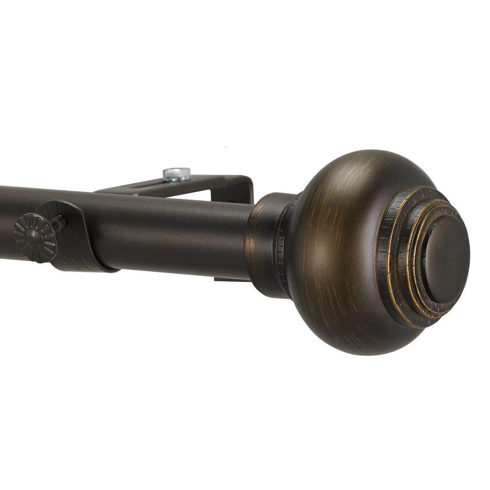 Art Decor Stybal 28 In 48 In Telescoping Single Curtain Rod In