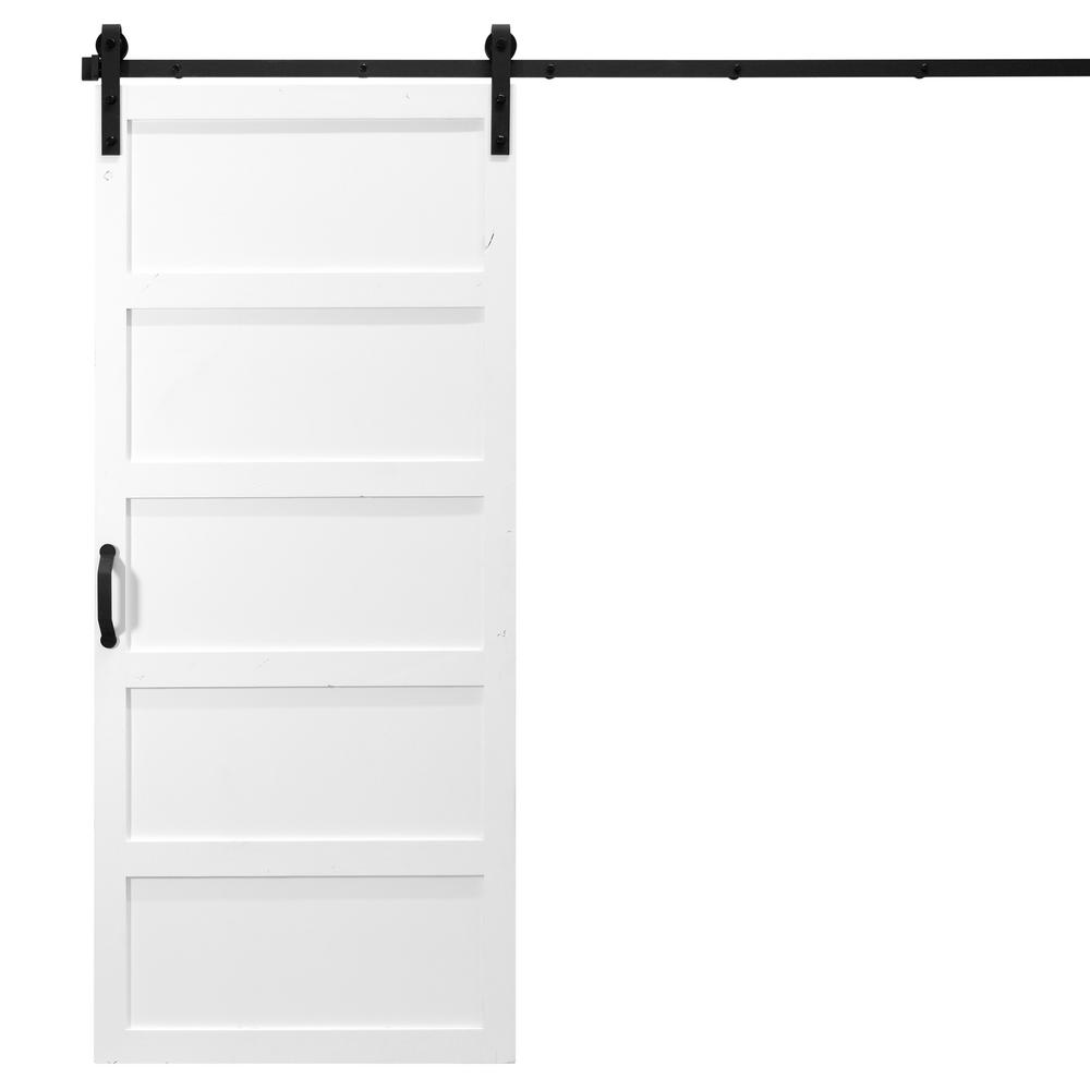 5 Panel Wood Barn Doors Interior Closet Doors The Home Depot