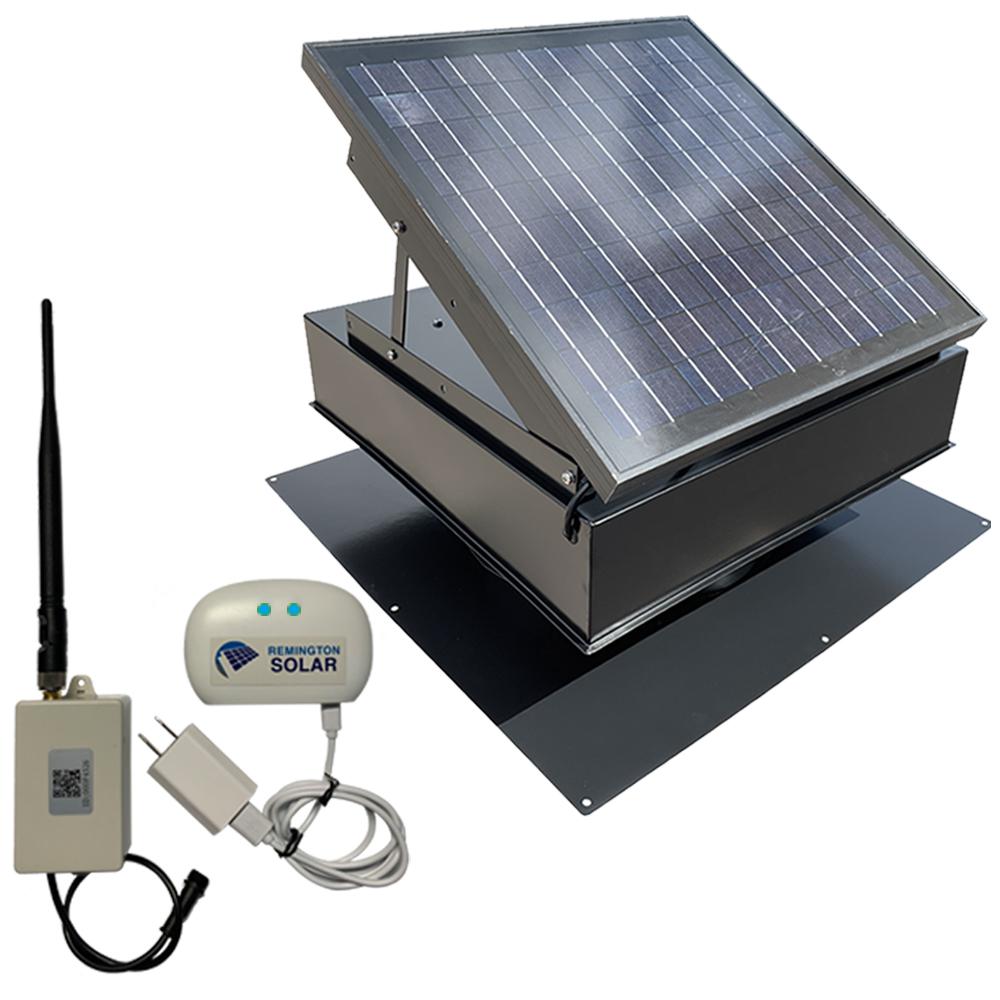 28-Watt Broan 345SOWW Surface Mount Solar Powered Attic Ventilator Weathered Wood