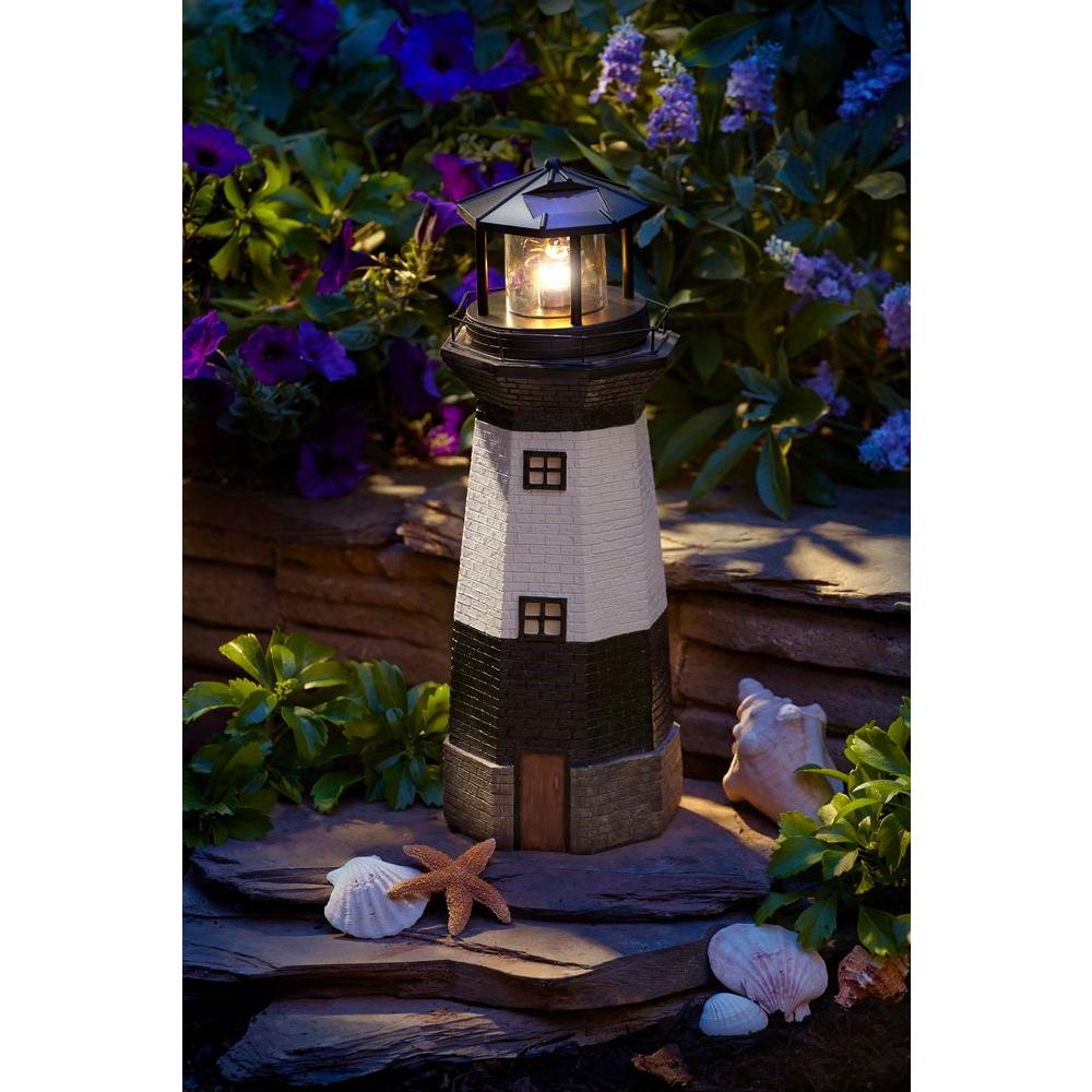 Moonrays Solar Ed Integrated Led Striped Lighthouse Outdoor Moonrays Solar Ed Integrated Led