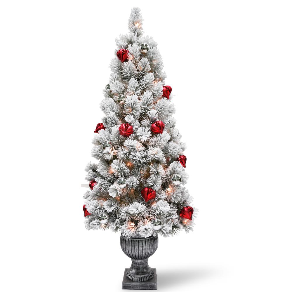 Sterling 4 Ft Pre Lit Potted Spiral Artificial Christmas Tree With Round Branch Tips 5214 40c The Home Depot