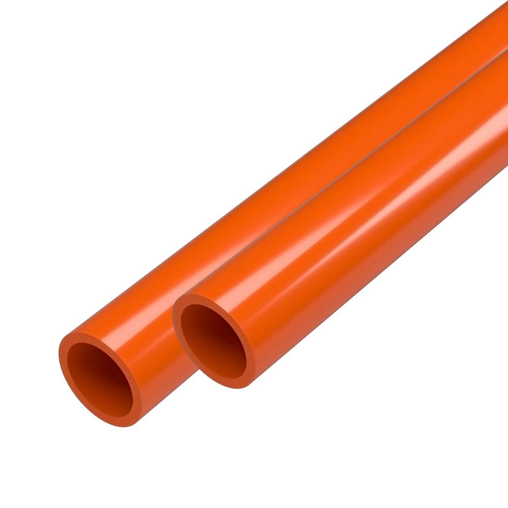 Buy 34 in. x 5 ft. Orange Furniture Grade Schedule 40 PVC Pipe 2Pack
