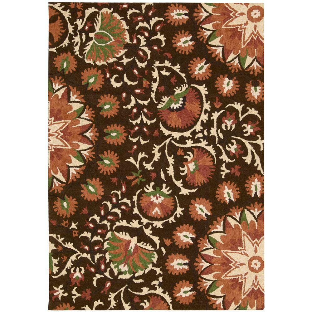 Nourison Overstock Suzani Brown 5 ft. x 7 ft. Area Rug139733 The
