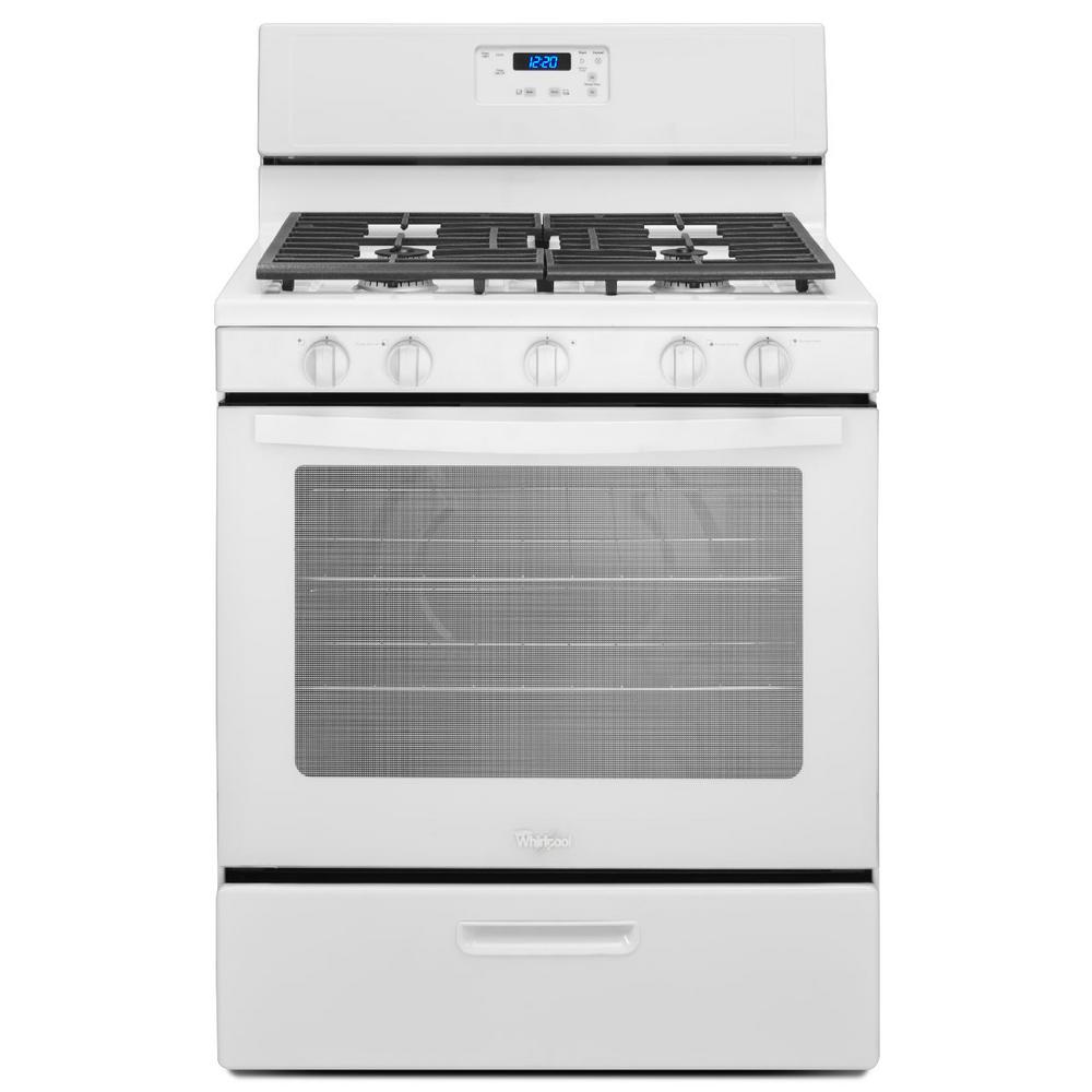 Whirlpool 5.1 cu. ft. Gas Range in White-WFG320M0BW - The Home Depot