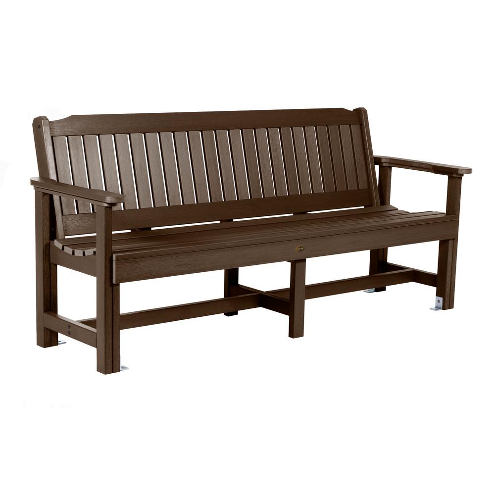 Highwood Exeter 77 in. 3Person Weathered Acorn Plastic Outdoor Bench CMBENSQ62ACE The Home