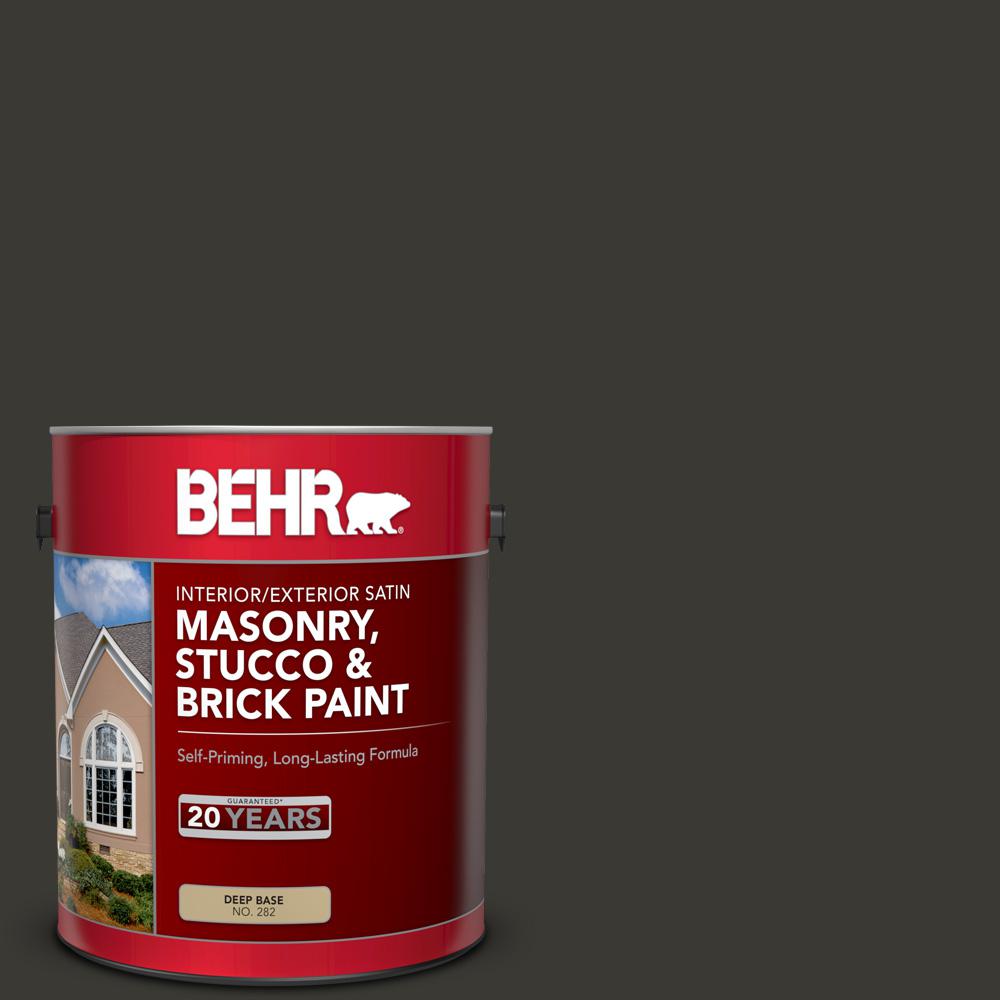 BEHR 1 gal. #N510-7 Blackout Satin Interior/Exterior ...