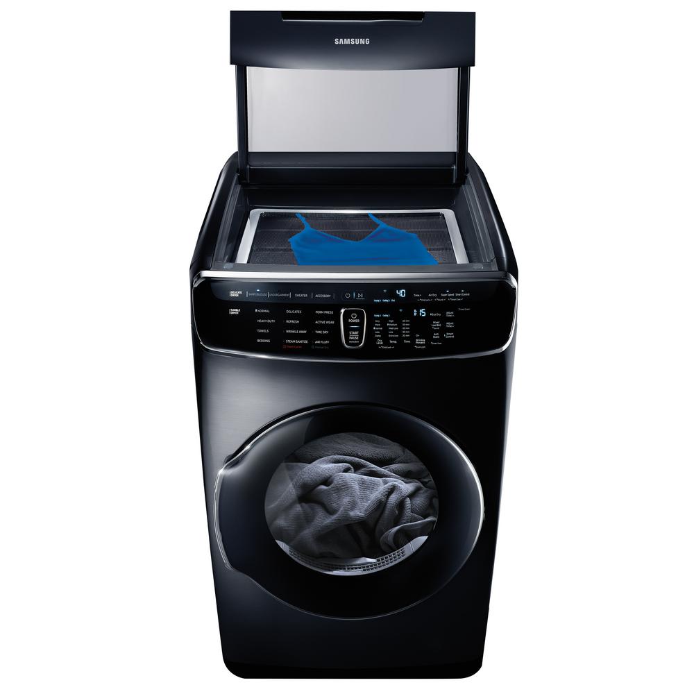 Samsung 7.5 Total cu. ft. Electric FlexDry Dryer with Steam in Black