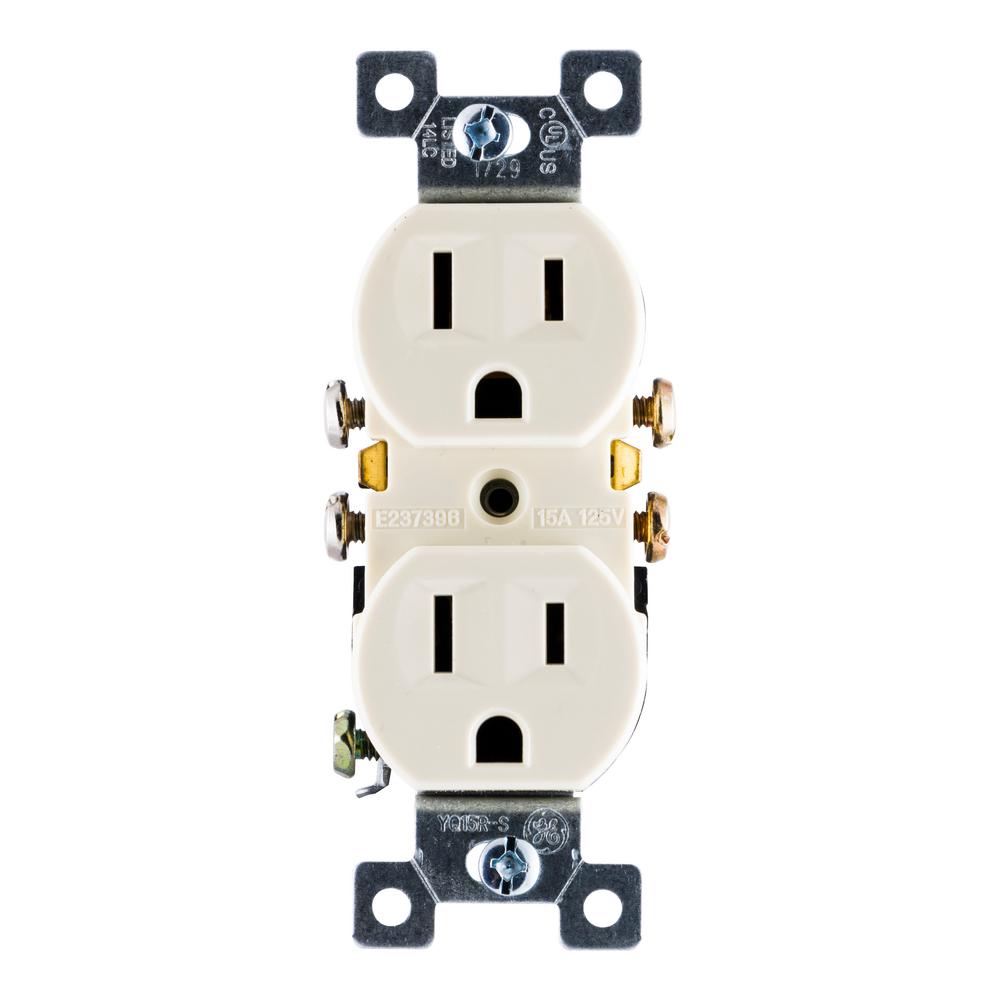 Tamper Resistant Outlets UL Listed GE Grounding Duplex Outlet Easy Install In Wall Receptacle 54263 Jasco White 15 Amp 3 Prong Electrical Socket