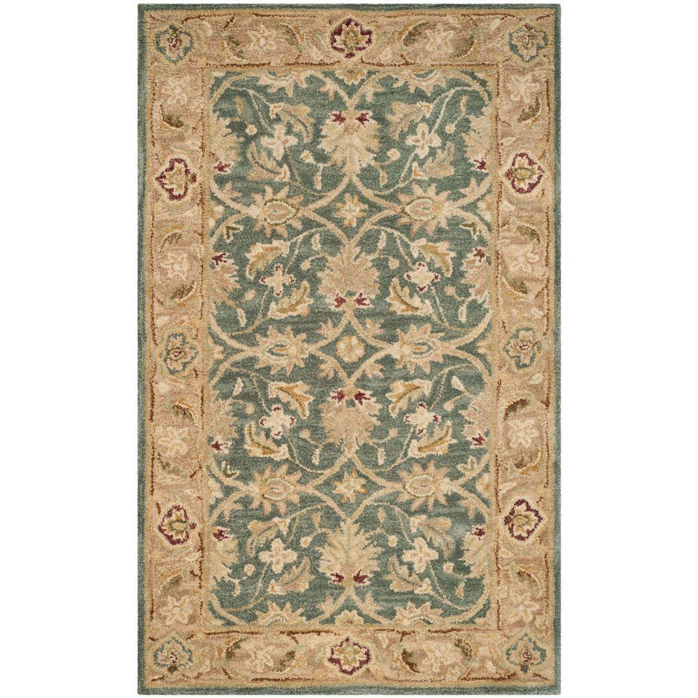 Safavieh Antiquity Teal Blue Taupe 3 Ft X 5 Area Rug At849b Safavieh Antiquity Teal Blue Taupe 3 Ft X 5 Area Rug