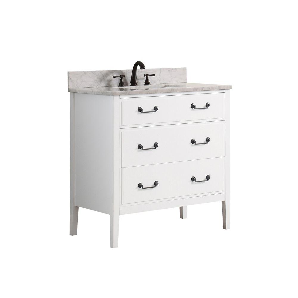 Avanity Delano 31 in Vanity Combo in White finish with Black Granite Top