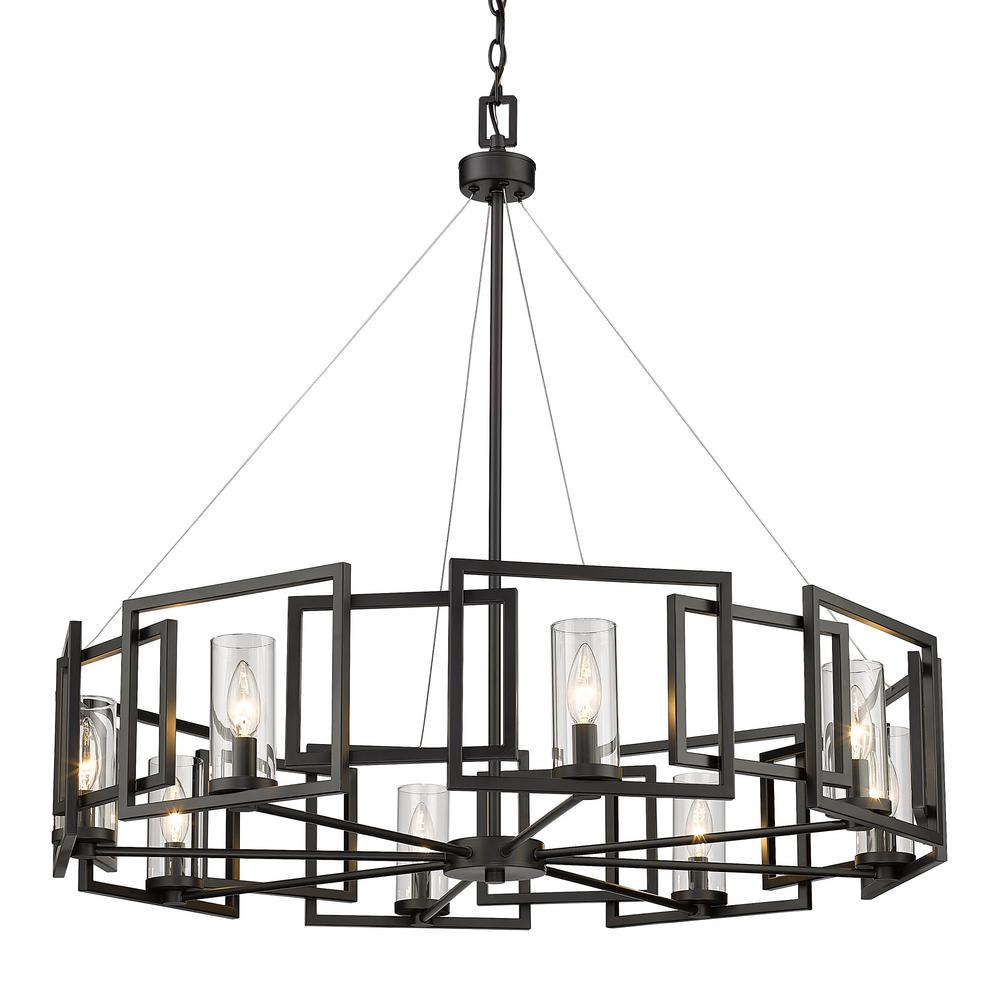 Golden Lighting Marco 8 Light Matte Black Chandelier 6068 Blk The Home Depot - Golden Lighting Marco 8 Light Chandelier Golden Lighting Marco 8 Light Matte Black Chandelier 6068 Blk The Home Depot - Golden Lighting Marco 8 Light Chandelier