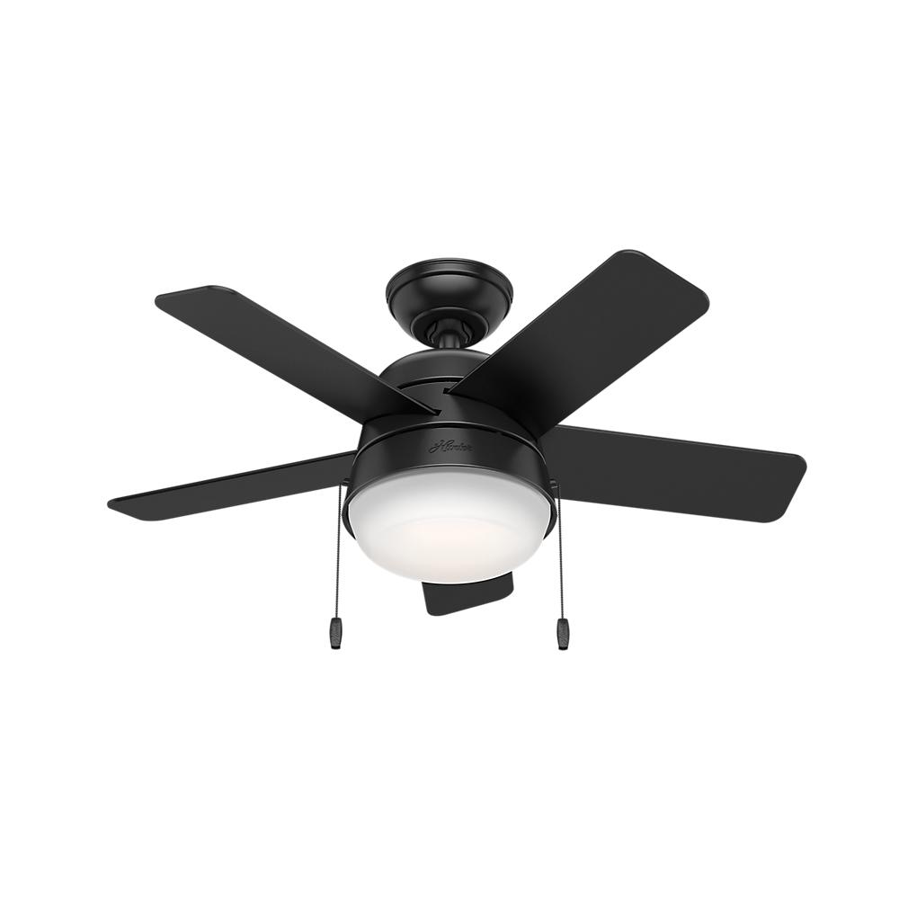 Hunter Tarrant 36 in. LED Indoor Matte Black Ceiling Fan ...