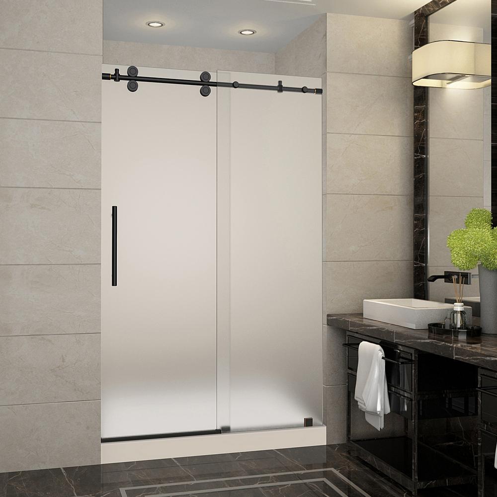 Aston Langham 48 in. x 36 in. x 77.5 in. Frameless Sliding ...