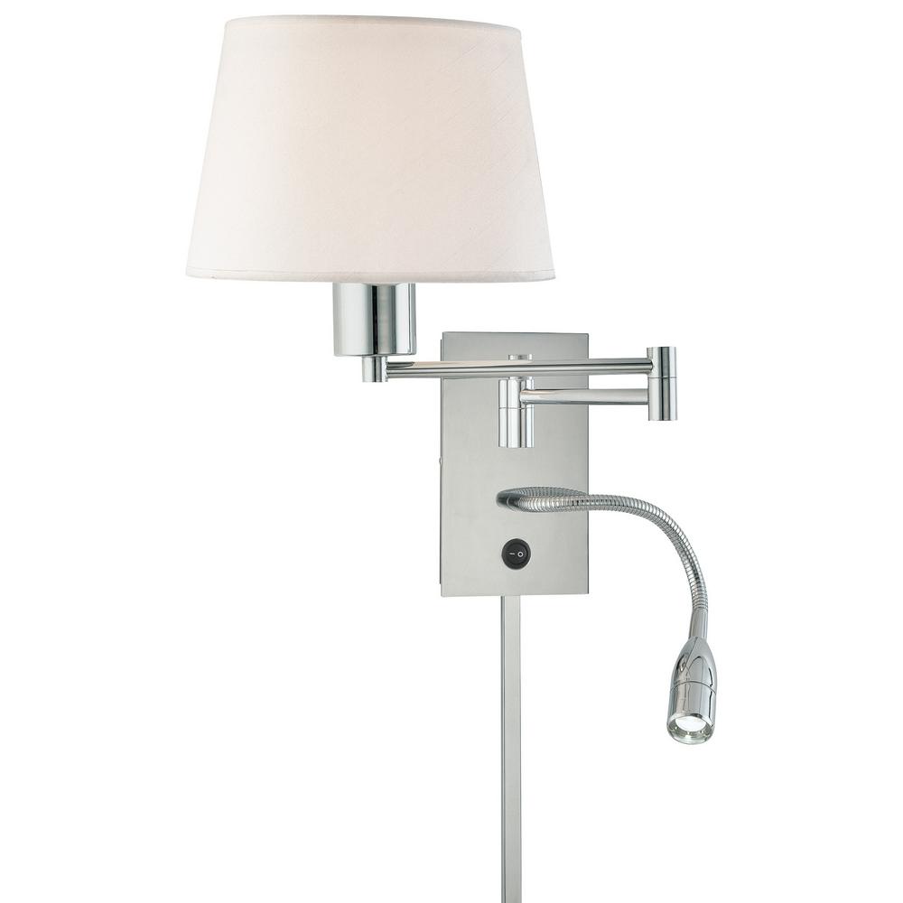 George Kovacs George S Reading Room 1 Light Chrome Wall Sconce P478 077 The Home Depot
