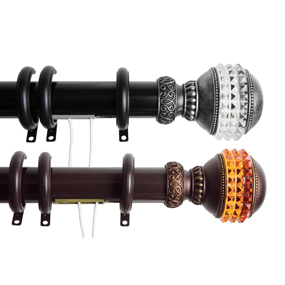Rod Desyne 84 In 156 In Gemstone Decorative Traverse Rod With