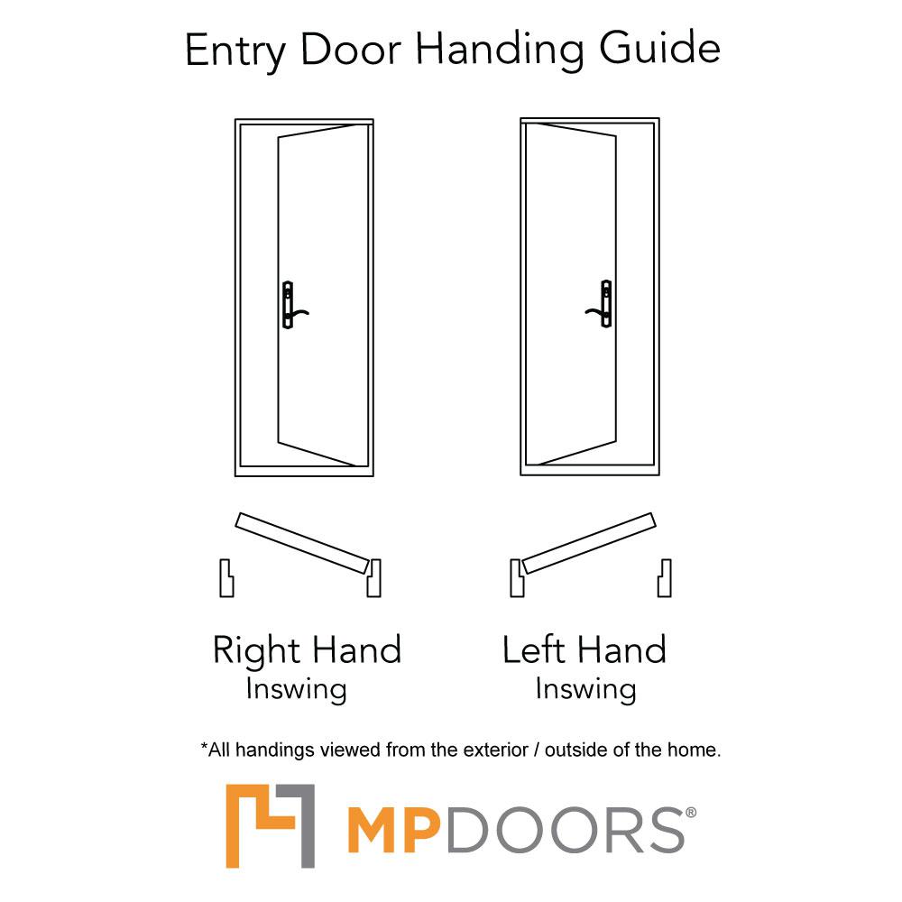 Mp Doors 36 In X 80 In Smooth White Left Hand Inswing 3 Lite Frosted Craftsman Finished Fiberglass Prehung Front Door