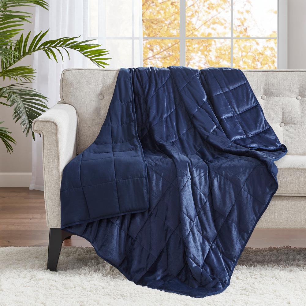 Sleep Philosophy Mink to Microfiber Navy 48 in. x 72 in. 12 lbs