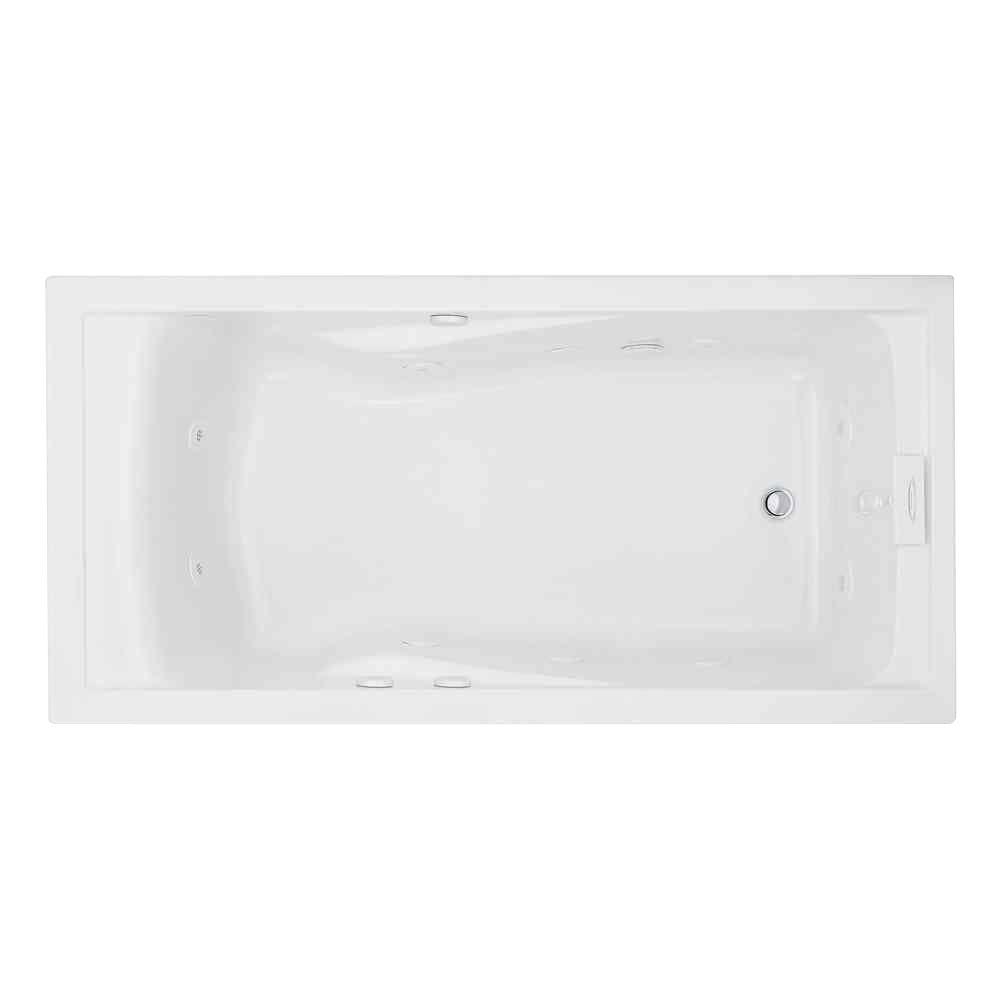 American Standard Everclean 72 In Acrylic Rectangular Drop In Whirlpool Bathtub In White