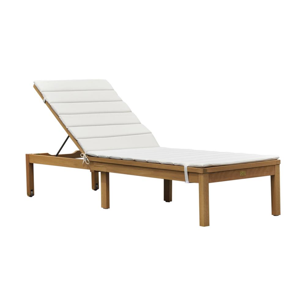 Amazonia Manarola Teak Outdoor Chaise Lounge With Grey Cushion Sc Louisiana Lot Gr The Home Depot