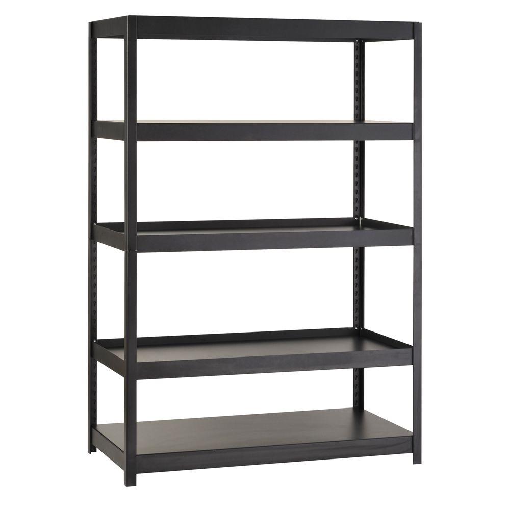 5 or 4 Tier Plastic Shelf Shelving Shelves Rack Racking Home Storage Unit Black