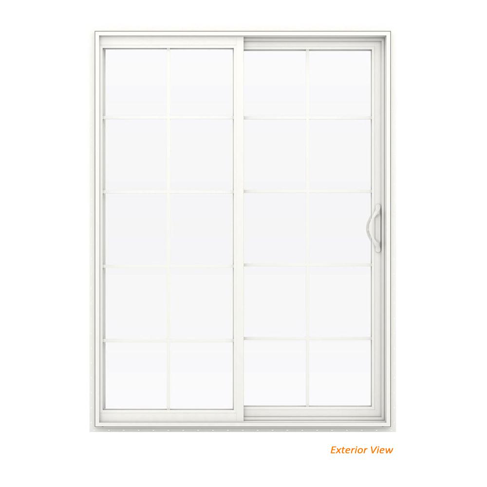 JELD-WEN 60 In. X 80 In. V-4500 White Vinyl Left-Hand Full Lite Sliding ...